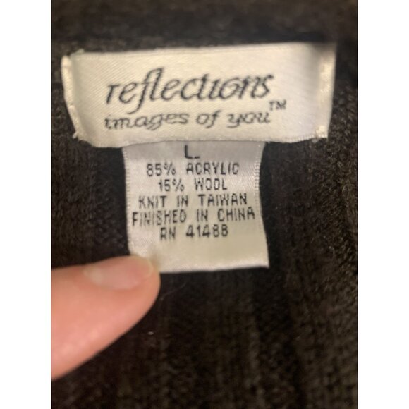 Reflections Long Ribbed Knit Button Up Sweater Cardigan Size L - Picture 4 of 7